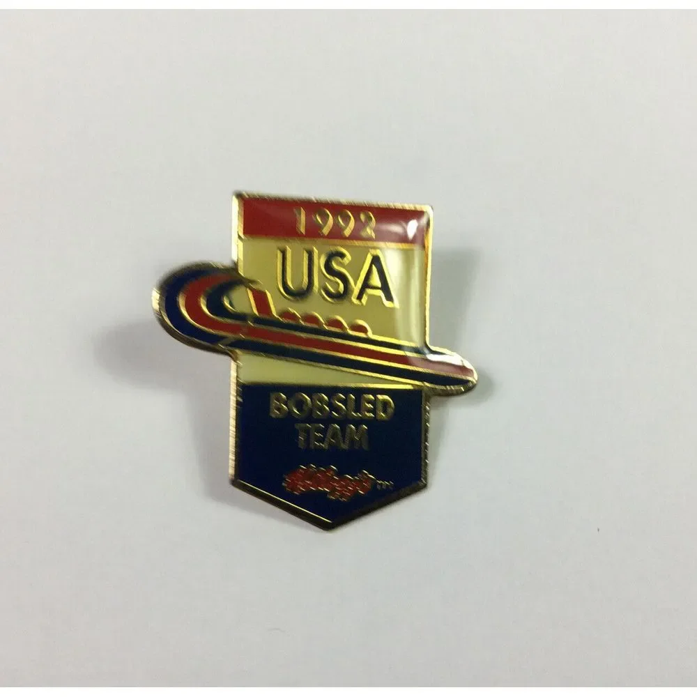 Olympics 1992 USA‎ Bobsled Team Lapel Hat Pin Kellogs Albertville
